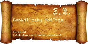Benkóczky Márta névjegykártya